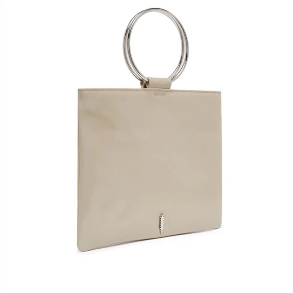 Thacker le pouch taupe leather crossbody bag